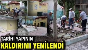 Tarihi Yapının Kaldırımı Yenilendi